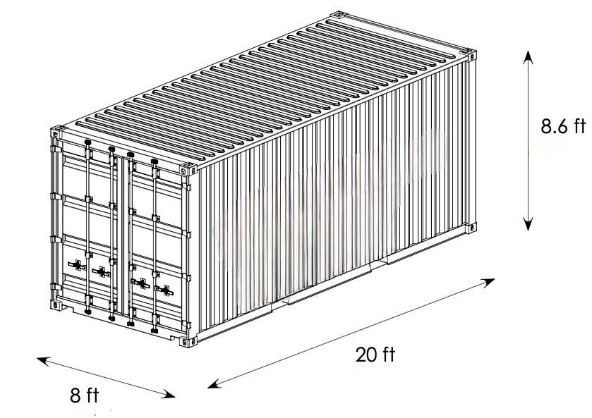20ft GP isometric view